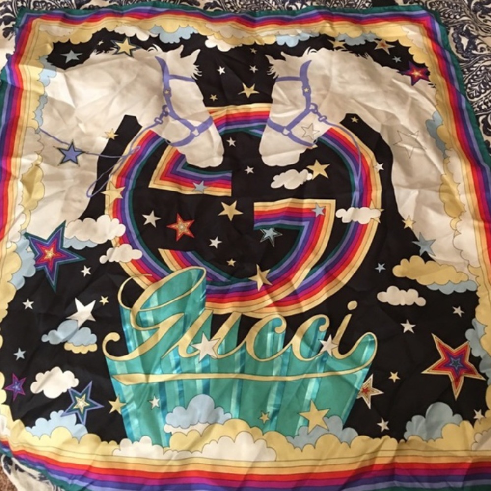 Gucci unicorn in night sky scarf